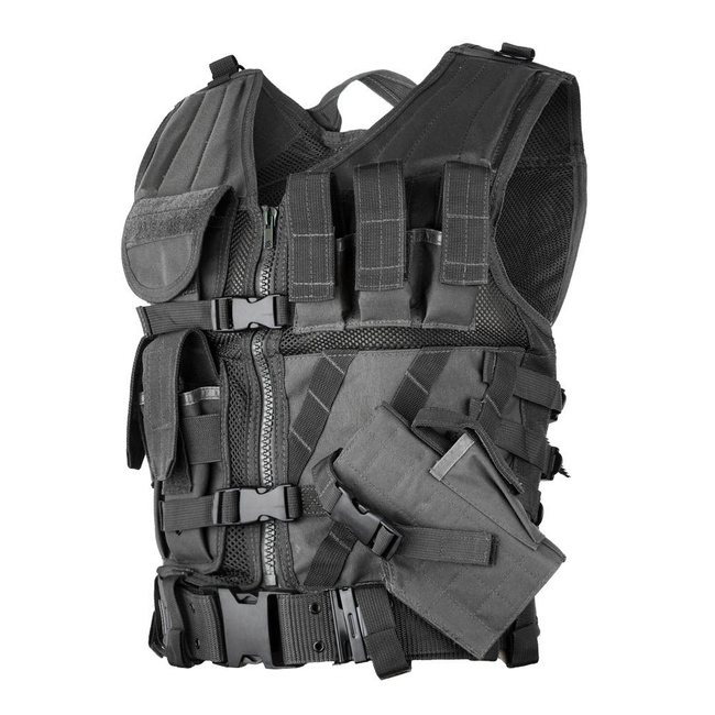 USMC TACTICAL VEST - WITH NET AND BELT - Mil-Tec® - BLACK