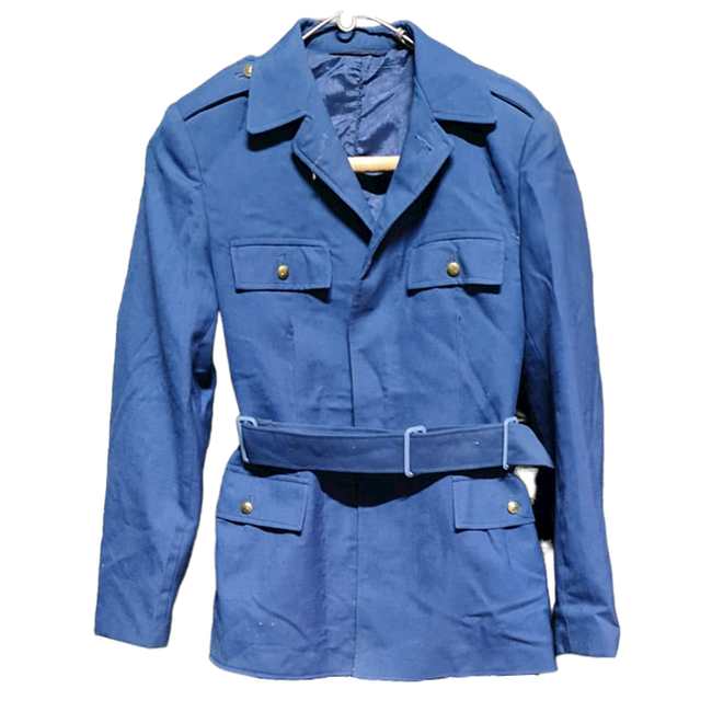 AIRBORNE SOLDIER'S MILITARY UNIFORM JACKET - ROMANIAN ARMY RSR - MILITARY SURPLUS - BLUE