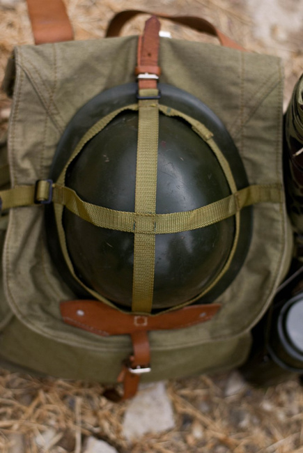 Katonai hátizsák- Hidegháborús román hadsereg (vászon) - vintage ritka - Zöld OD - Mint új