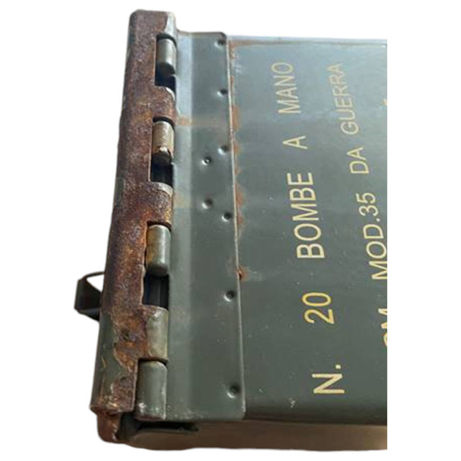 FÉM LŐSZERES DOBOZ - KATONAI FELESLEG AZ OLASZ HADSEREGTŐL - HASZNÁLT