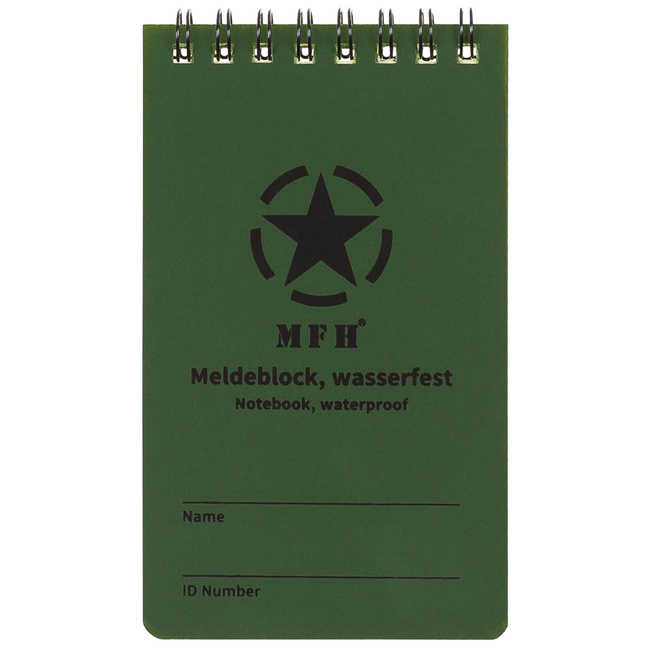 WATERPROOF NOTEBOOK WITH SPIRAL - COMPACT FORMAT - 7,5 X 13 CM - 50 FILES - MFH