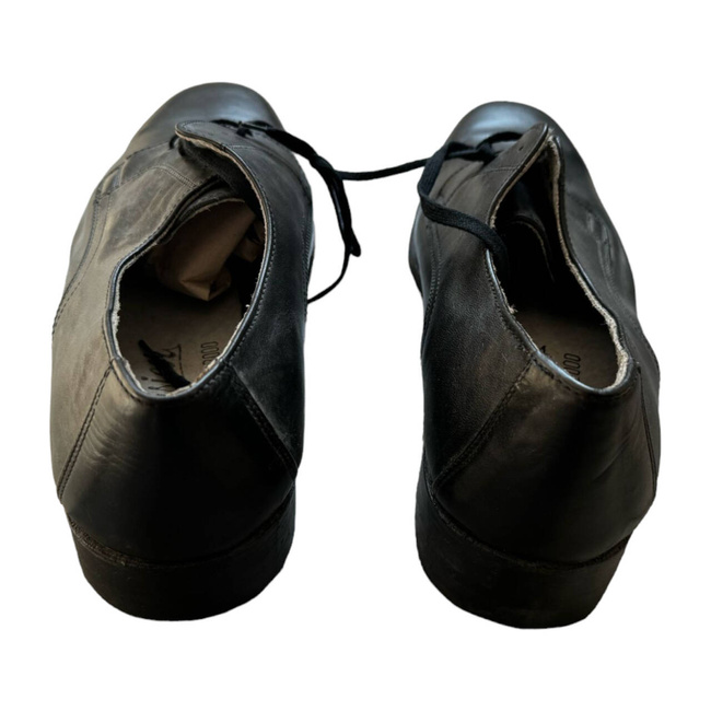 BLACK LEATHER SHOES - MILITARY SURPLUS ROMANIAN ARMY - USED