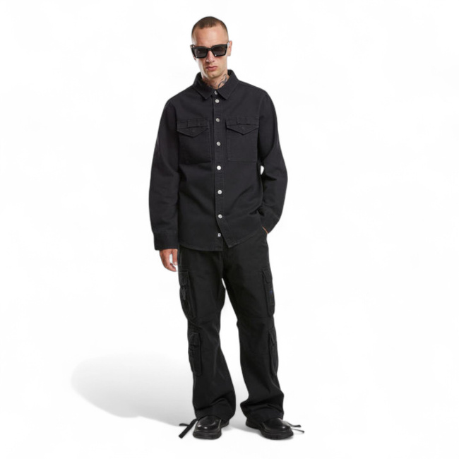 Férfi vastag Twill ing - Fekete - Brandit