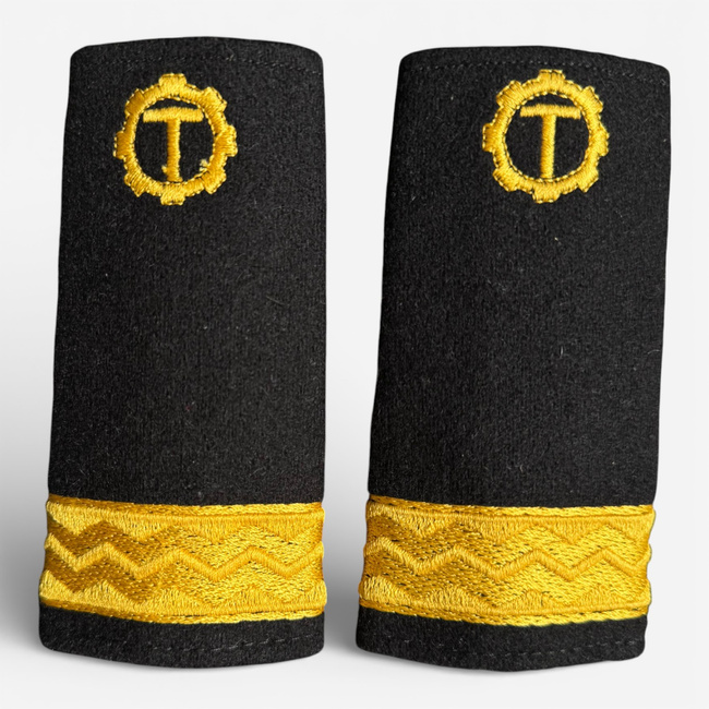 Non-Commissioned Officer Ranks, Naval Forces - Sergeant with Technical Rank Insignia, Black Fabric - Romanian Army Military Surplus - In Good Condition
