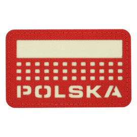 POLSKA JELVÉNY (zászlóval) - 50 x 80 mm - LASER CUT - VÖRÖS/GID - M-TAC
