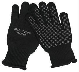 Amerikai stílusú, gumi dudoros Mil-Tec® kesztyű, Fekete