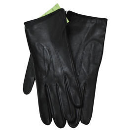 LADIES LEATHER GLOVES, WITHOUT PADDING - BLACK - MILITARY SURPLUS ROMANIAN ARMY - LIKE NEW