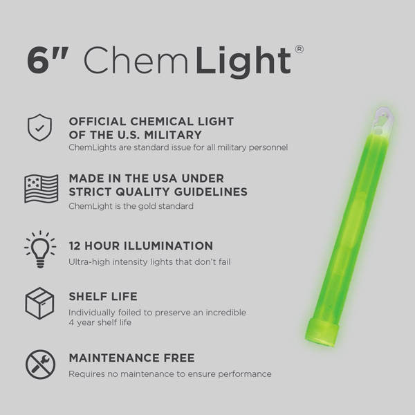 VILÁGÍTÓ PÁLCA 12 ÓRA - CYALUME® CHEMLIGHT - ZÖLD