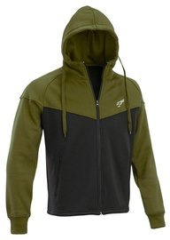 CIPZÁRAS KAPUCNIS PULÓVER HÍMZETT LOGÓVAL - D.FIVE - FEKETE/ZÖLD OD