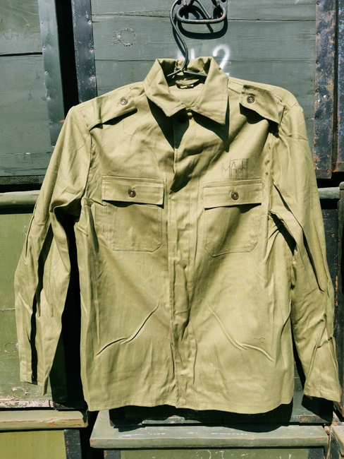 SHIRT - GENUINE MILITARY SURPLUS ROMANIAN ARMY OD - LIKE NEW