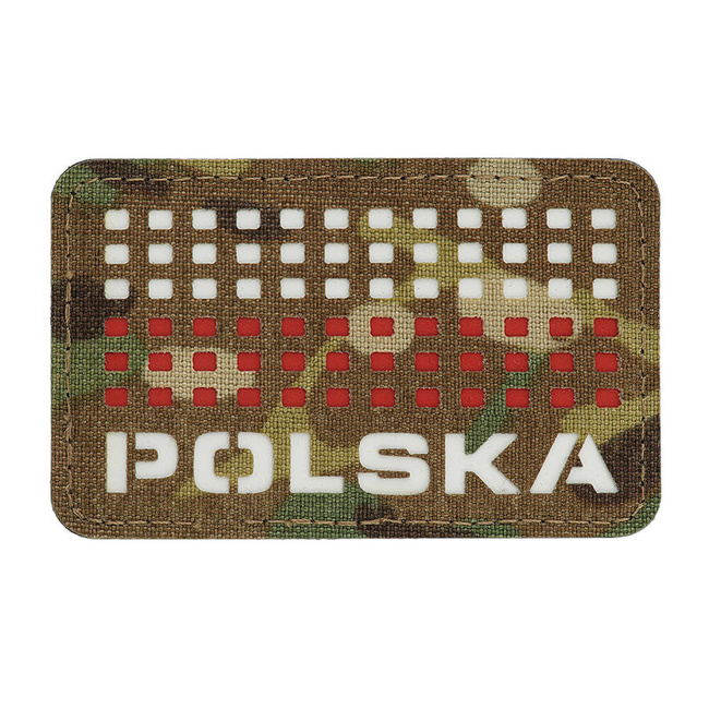 POLSKA JELVÉNY (zászlóval) - 50 x 80 mm - LASER CUT - MULTICAM/FEHÉR/VÖRÖS - M-TAC