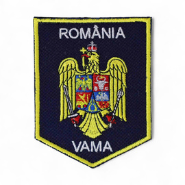 Emblema scut Vama - 8,5 x 6,5 cm - Suport Bleumarin - Cu scai (Velcro)