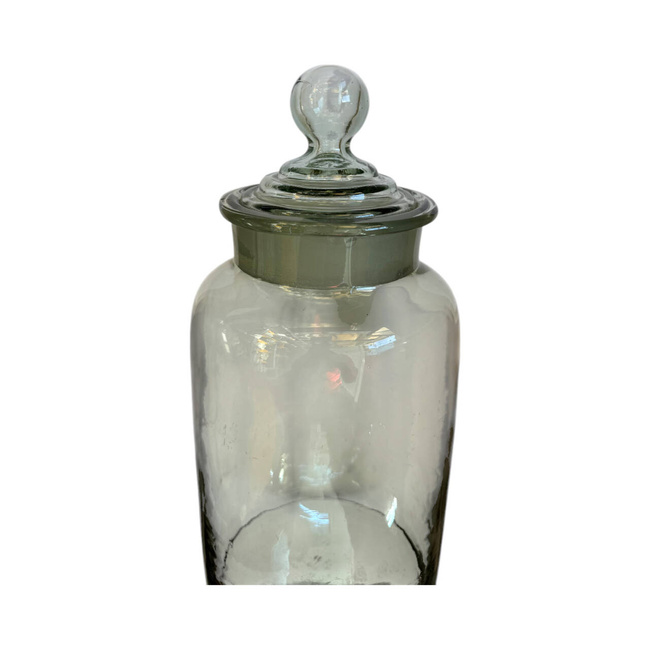 VINTAGE BOTTLE WITH GLASS LID - 1980S - TRANSPARENT - ROMANIAN ARMY MILITARY SURPLUS - IN GOOD CONDITION