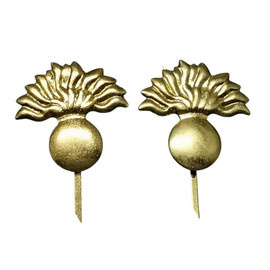 PAIR OF RANK INSIGNIA - COLD WAR - SUPERIOR INFANTRY OFFICER R.S.R. - 1960 (VINTAGE) - ROMANIAN ARMY MILITARY SURPLUS - GOLDEN - IN GOOD CONDITION