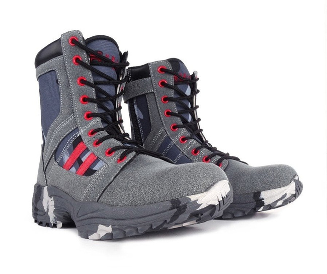 Boots Red - Blue/Grey Camo Crazy Army Color