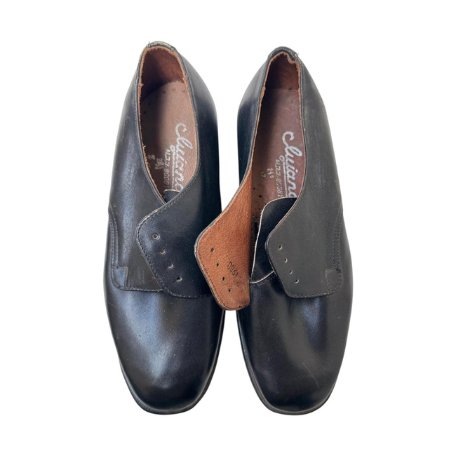 Bőrcipő - Clujana - Román Hadsereg haditechnikai készlete - Fekete - Jó állapotban