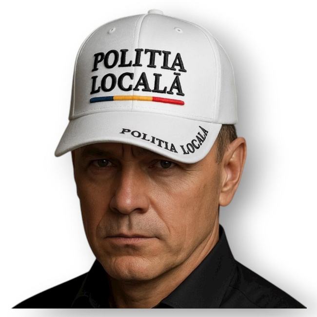Helyi Rendőrség Sapkája – 3D Hímzés Premium – 100% Pamut – Állítható – Fehér – Új Modell
