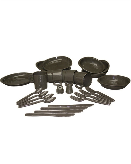 CAMPING TABLE SET - 26 PIECES -  Mil-tec® - OD (Olive Drab)