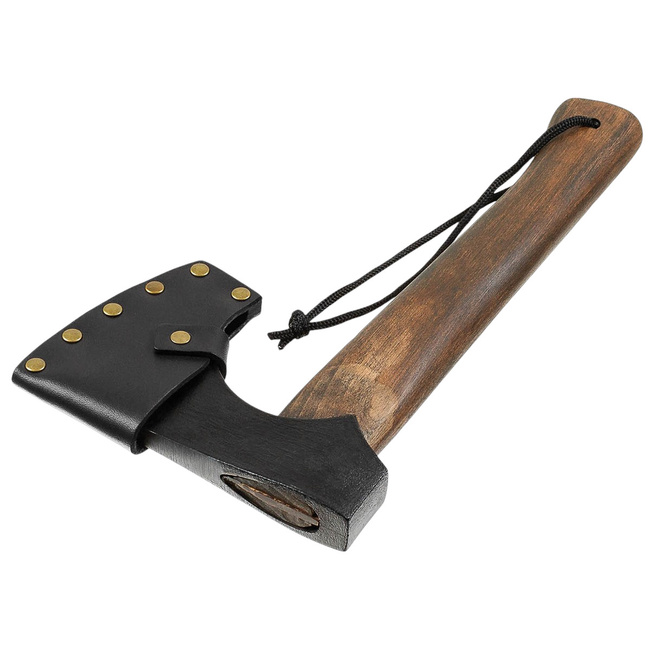 AXE - VIKING - WITH WOODEN HANDLE AND LEATHER SHEATH - FOX OUTDOOR - MFH