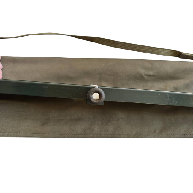 SZTEREOSZKÓPOS TÁVOLSÁGMÉRŐ FÉM SZÁLLÍTÓDOBOZZAL, MÉRŐRÚDDAL ÉS ÁLLVÁNNYAL-        - WWII - VALÓDI RÓMAI KATONAI FELESLEG - DECO/JÓ ÁLLAPOTBAN