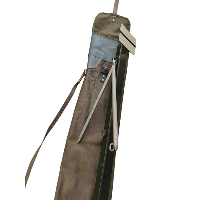 SZTEREOSZKÓPOS TÁVOLSÁGMÉRŐ FÉM SZÁLLÍTÓDOBOZZAL, MÉRŐRÚDDAL ÉS ÁLLVÁNNYAL-        - WWII - VALÓDI RÓMAI KATONAI FELESLEG - DECO/JÓ ÁLLAPOTBAN