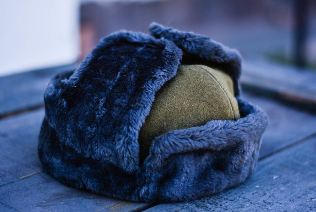 Winter cloth Hat, Romanian Army Surplus - LIKE NEW