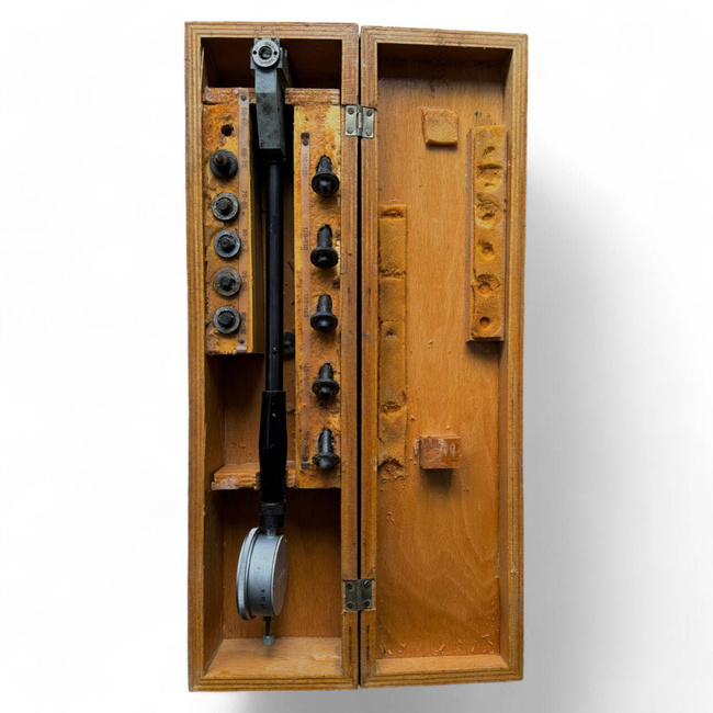 GÉP KOMPARÁTORRAL A FURAT ELLENŐRZÉSÉHEZ - 50-160 MM - FINA BUCURESTI - KATONAI FELESLEG ROMÁN HADSEREG - JÓ ÁLLAPOTBAN