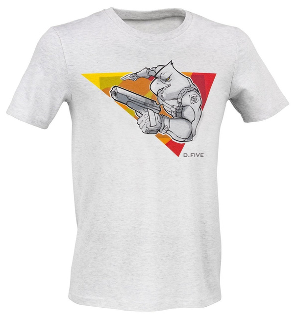 PRINTED T-SHIRT - EAGLE WITH GUNS - D.FIVE - GRAY