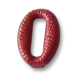 Metallic number - 0 - Red - Hungarian Army Military Surplus - Like New