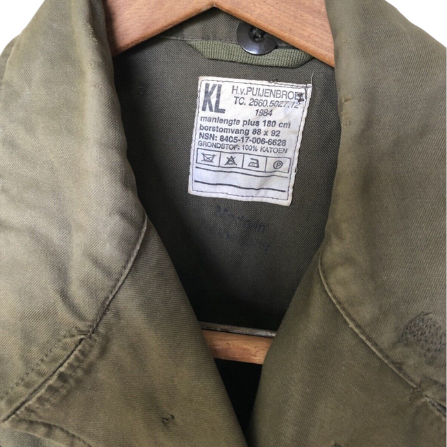 NATO TEREPDZSEKI BÉLÉS NÉLKÜL - HOLLAND HADSEREG KATONAI FELESLEG - 80-AS-90-ES ÉVEK - ZÖLD OD - HASZNÁLT