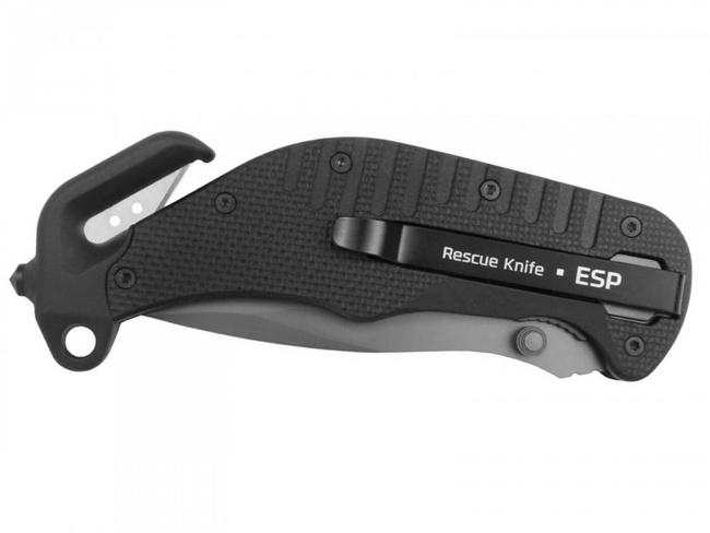 POCKET KNIFE - SERRATED BLADE - BLACK - 221 MM - ESP
