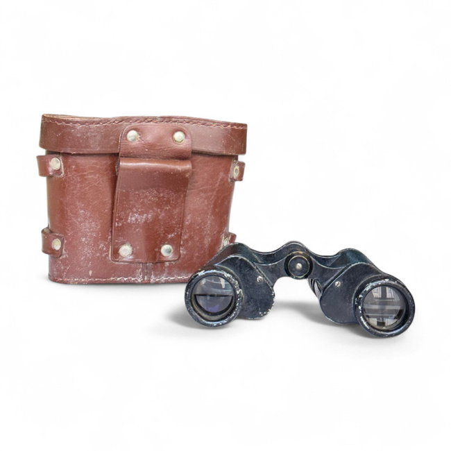 Vintage Military Binoculars with original case - I.O.R. 8x30 – B.C.N. 4 – Romanian Army Surplus – Cold War Era – Used