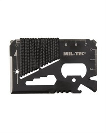 SURVIVAL  MULTI-TOOL CARD - WITH PARACORD AND CASE - Mil-Tec - BLACK