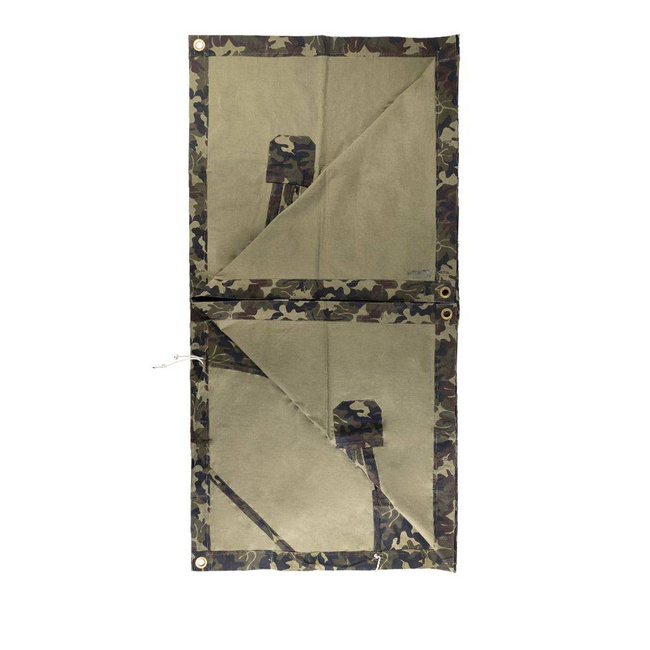 TENT TARPAULIN PLASH-PALATKA RAIN CAPE/SHELTER HALF - 180 x 180 CM - LEAF MOSAIC CAMOUFLAGE - ROMANIAN ARMY MILITARY SURPLUS - LIKE NEW
