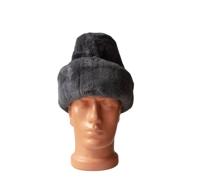 Szőrme sapka, hidegháborús korszak, román hadsereg felesleg - Szürke - Mint új