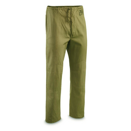 Romanian Military Surplus Cotton Work Pants - Oliva Zold