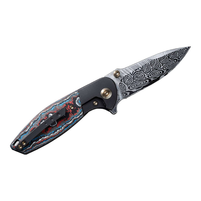 DAMASCUS KÉS NITRO MINI FEKETE TITANIUM NEBULA CARBON - WE KNIFE
