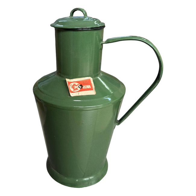 ENAMELED CARAFE WITH LID - 5L - ROMANIAN ARMY MILITARY SURPLUS - IN GOOD CONDITION