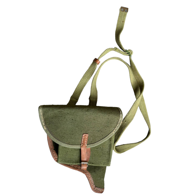 TEXTILE PARATROOPER SIGNALING GUN HOLSTER WITH SHOULDER STRAP - MILITARY SURPLUS FROM ROMANIAN ARMY - LIKE NEW
