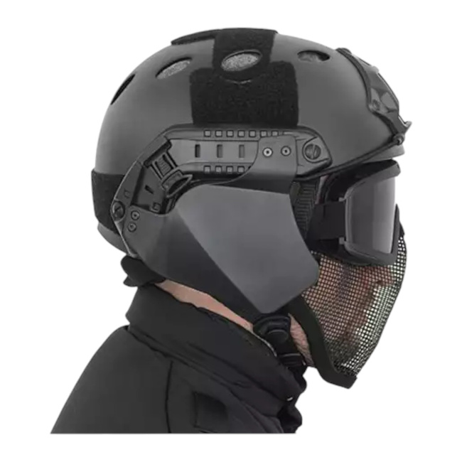 STEEL PROTECTIVE HALF-FACE MASK V.1 - BLACK - CS