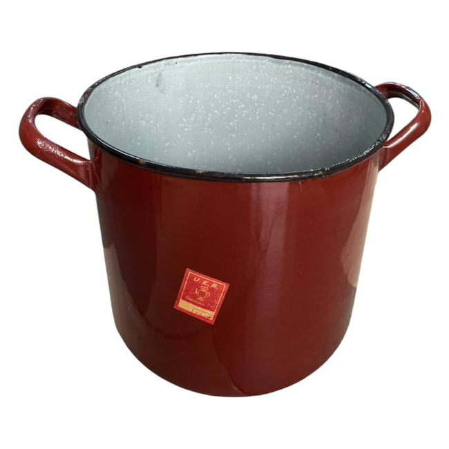 ENAMELED POT - 15L - ROMANIAN ARMY MILITARY SURPLUS - IN GOOD CONDITION