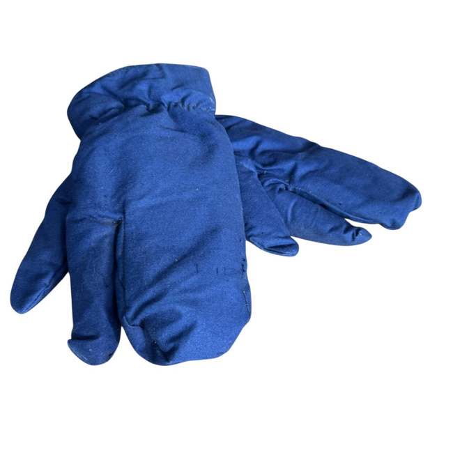 Béléses védőkesztyűk katonai tarpaulin anyagból, háromujjas – Román Katonai Surplus – Sötétkék – Jó állapotban