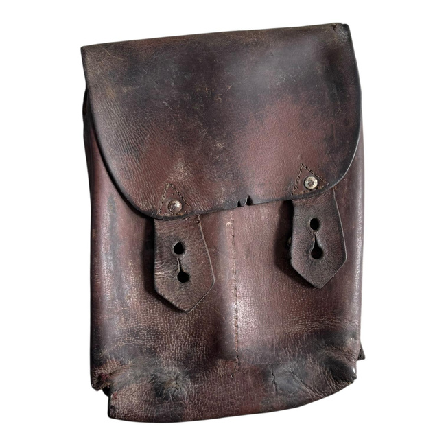 Bőr táska 4 AK-47 tölténytárhoz - Román hadsereg feleslege - Használt