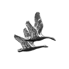Hunting Hat Pin - Pair of Wild Geese - Silver