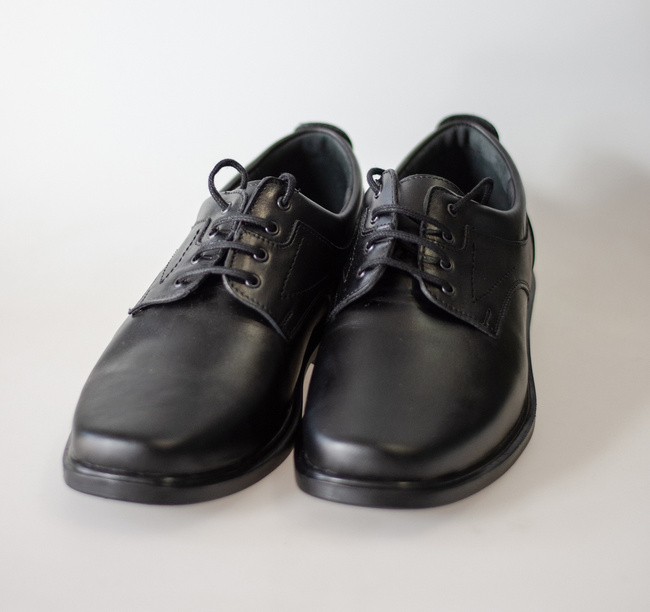 Black leather Shoes Police