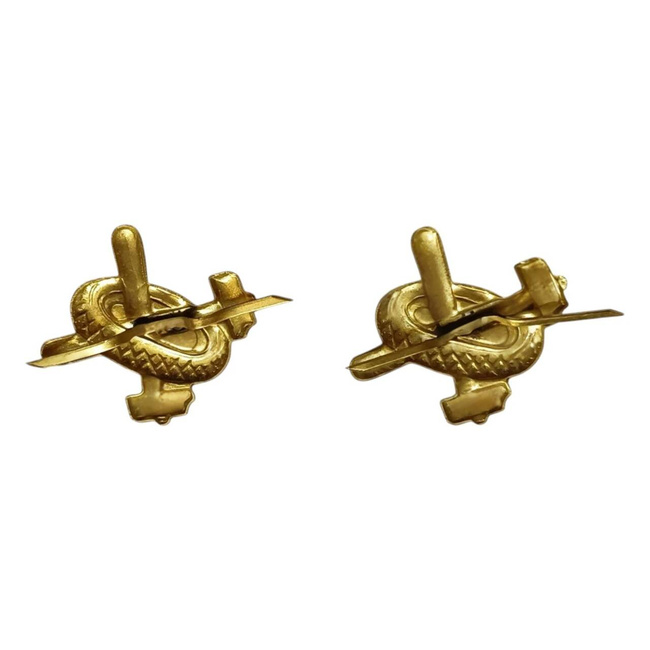 2 DB KATONAI RANGJELZÉS - AUTO - KATONAI FELESLEG ROMÁN HADSEREG - ARANY - JÓ ÁLLAPOTBAN