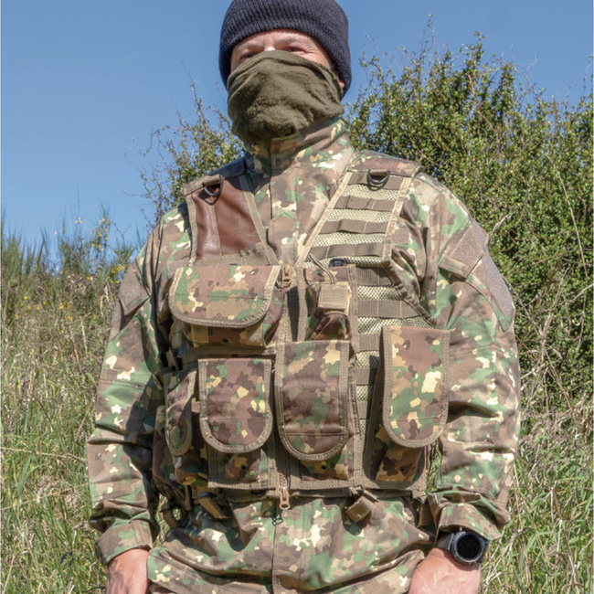 TACTICAL VEST WITH MODULAR POUCHES - MOLLE - ROMANIAN ARMY MILITARY SURPLUS - M2017 CAMO - LIKE NEW 