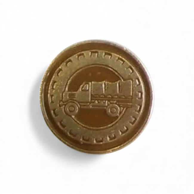 Fegyvernemi jelvény - Közúti szállítás - Magyar Hadsereg katonai felesleg - Ezüstszínű - Újszerű