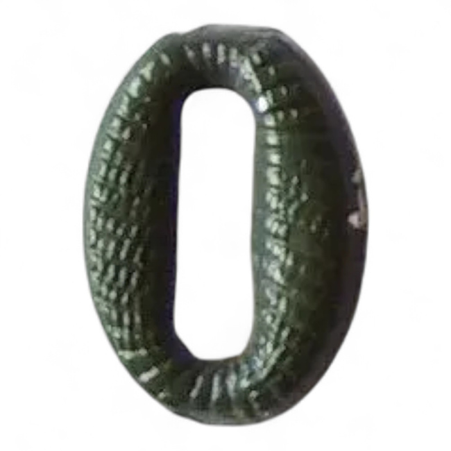 Metallic number - 0 - Green - Hungarian Army Military Surplus - Like New