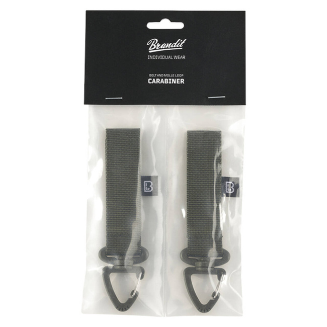 BELT CARABINER WITH LOOP - MOLLE - 2 PCS - OLIVE - BRANDIT